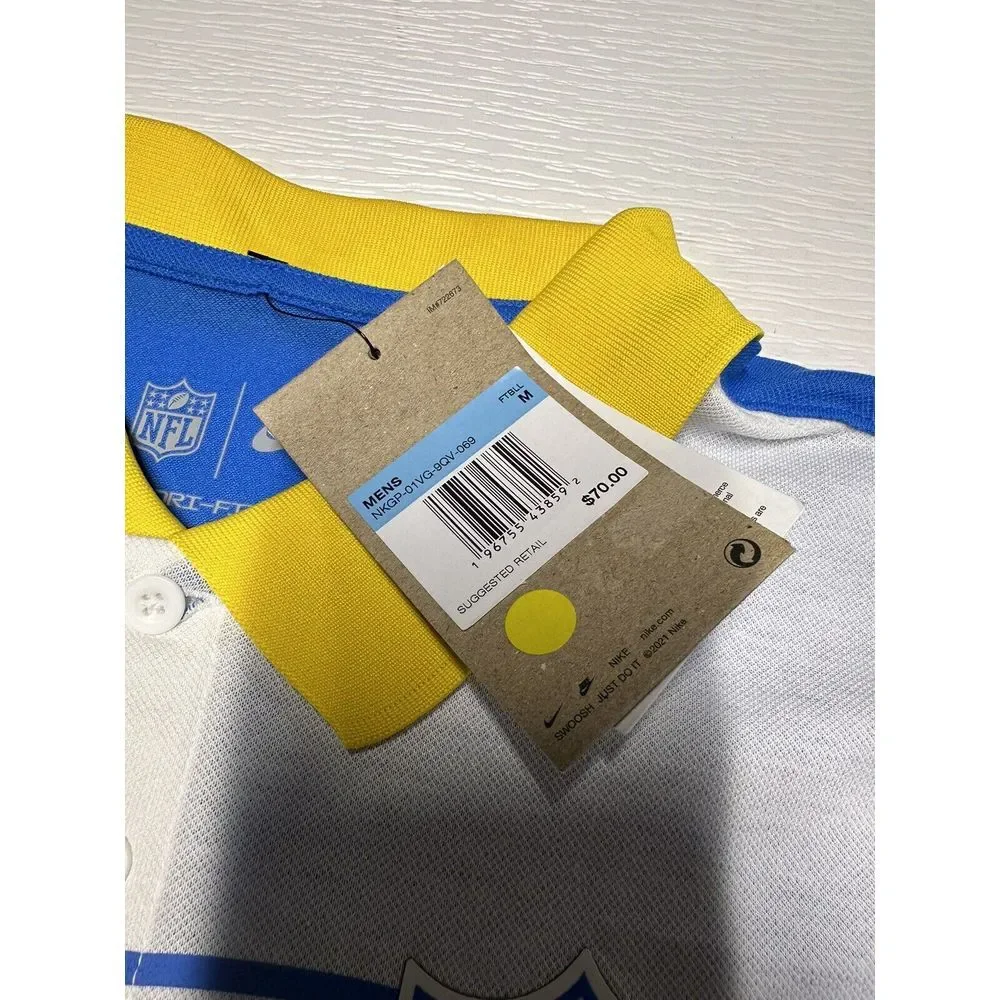 Nike‎ Los Angeles Chargers Rewind Polo Shirt Men's M Retro Throwback Logo White